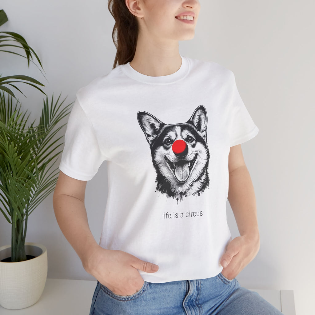 REGGIE the Corgi — Life is a Circus Garment-Dyed Tee
