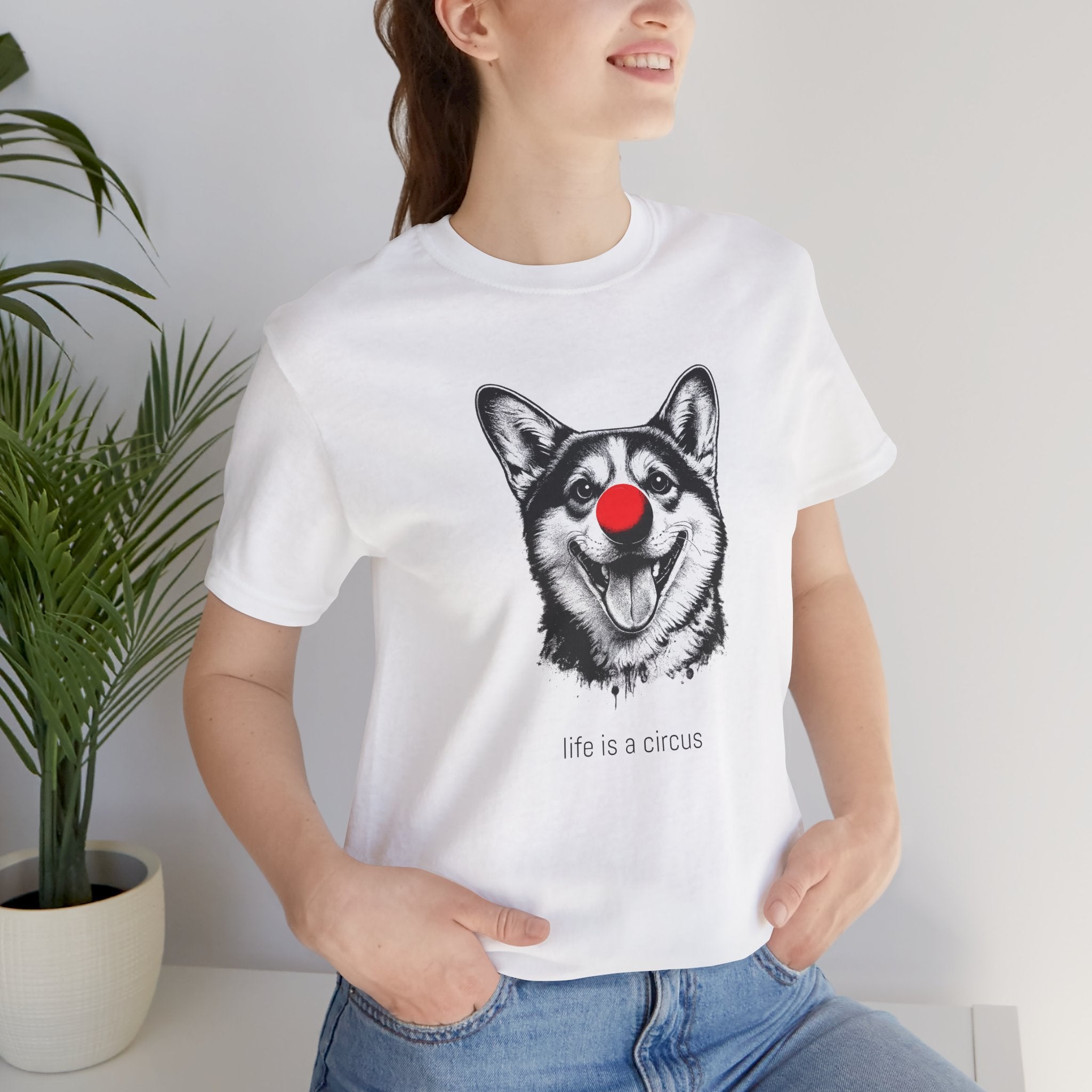 REGGIE the Corgi — Life is a Circus Garment-Dyed Tee