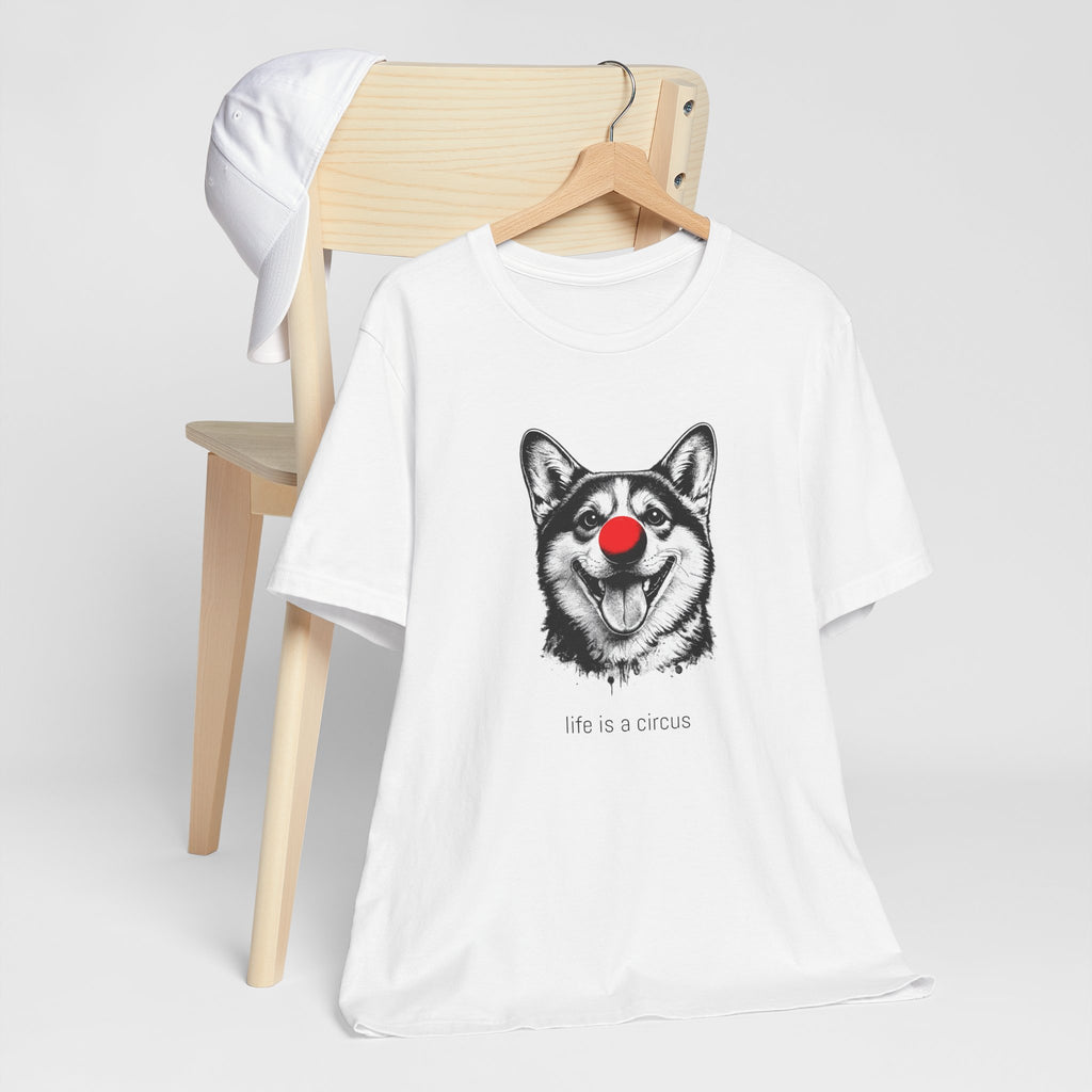 REGGIE the Corgi — Life is a Circus Garment-Dyed Tee