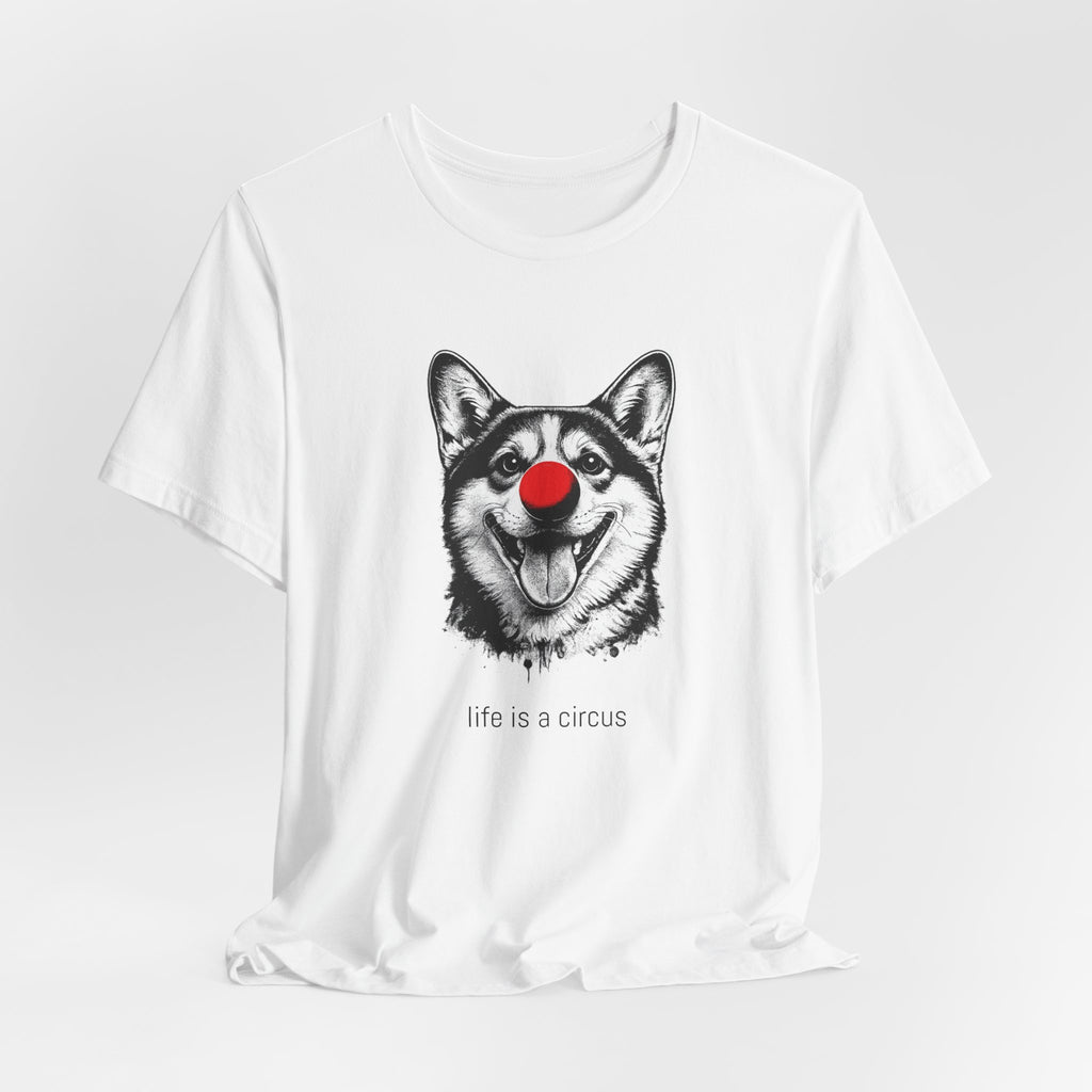 REGGIE the Corgi — Life is a Circus Garment-Dyed Tee